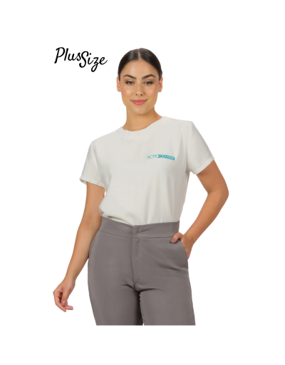 Blusa Feminina Plus Size Social Botocenter Branca