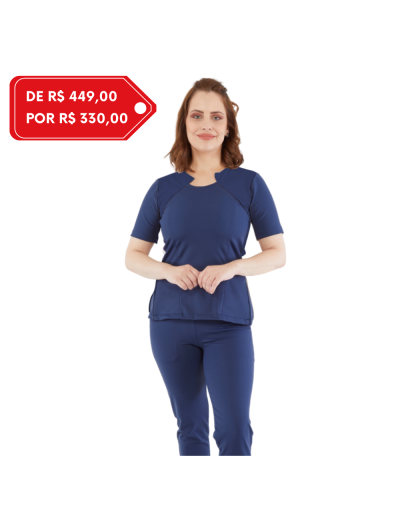 Pijama Cirúrgico Feminino PowerFlex Azul Marinho