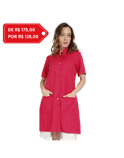 Jaleco Feminino Classic Manga Curta Pink